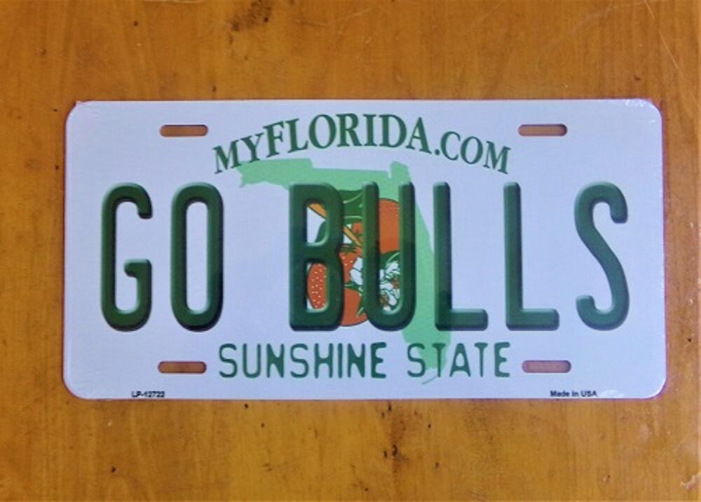 NCAA Go Bulls License Plate College Background Metal Tag "U.S.A." South Florida